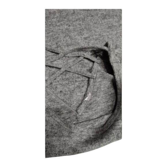 Women’s Size S 3/4 Cuff Sleeve With Hollow Criss Cross Back MicroFleece Gray - Picture 5 of 7